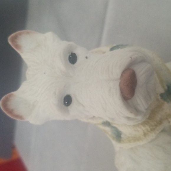 Cute White Scotty Dog Figurine Resin - Picture 2 of 4